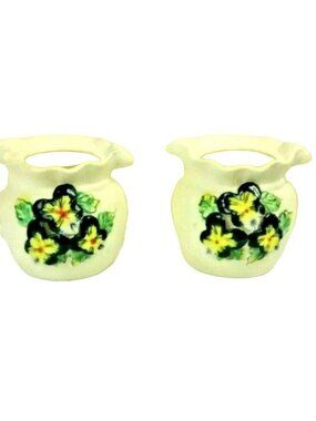 Vintage Portugal Pottery Casa Nova Vase Textured Ceramic Pansy Flowers
